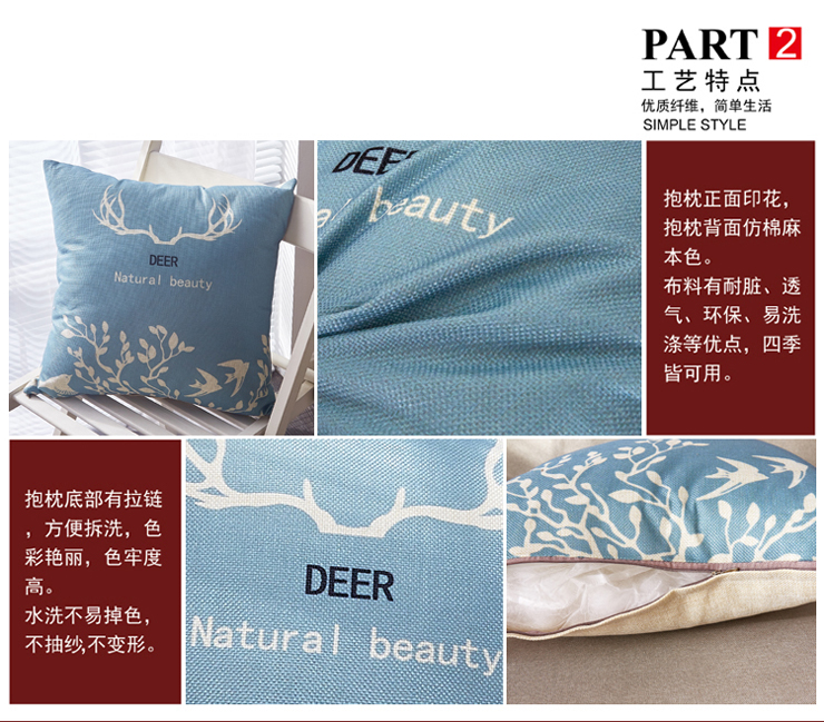 TH-R1033 數碼彩印亞麻抱枕